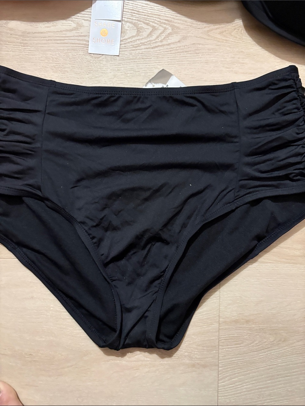 Red & Black Bikini Top Trio with High-Waist Black Bottoms New - Picture 3 of 6